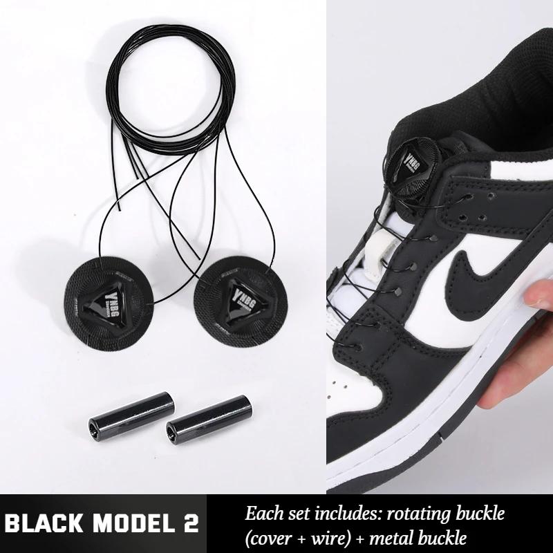 1Pair New Easy Fit Wire Swivel Buckle Elastic Laces Sneakers Automatic Shoelaces Without Ties Adults Kids Lazy No Tie Shoe Laces