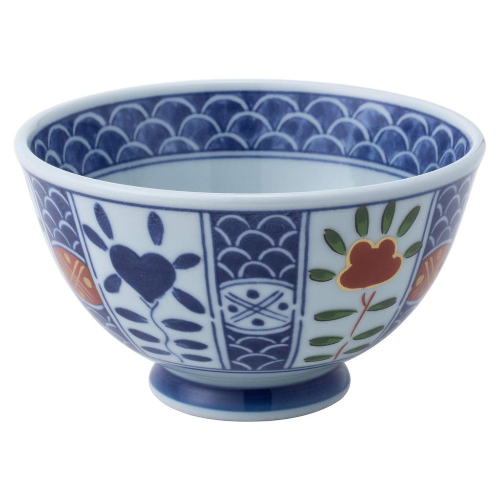 Saikai Pottery Hasami Ware Dyeing and Nishikie Pattern Lightweight Rice Bowls Set of 5 52642