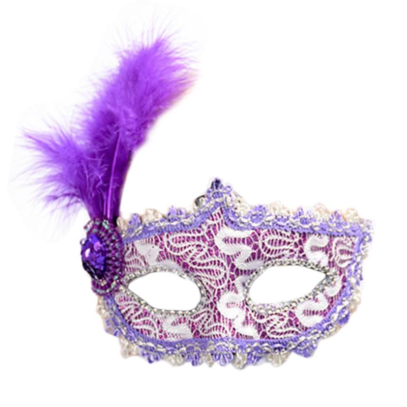 Masquerade Mask Wedding Carnival Party Performance Costumes Sex Lady Lace Mask Venice Feather Sexy Halloween Mask Gift