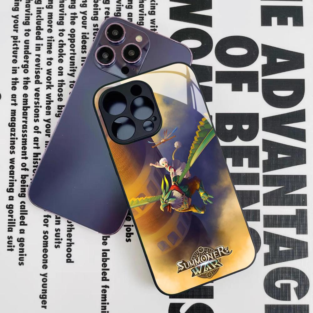 

Game Summoners War Sky Arena Phone Case for Iphone 16 15 14 12 11 13 Pro Max Mini 8 X Xr Xs Puls Black Glass Cover iPhone12 ProMax