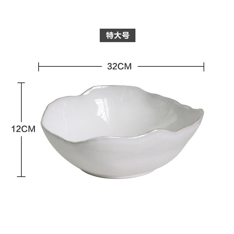 Irregular Ceramic Dinner Plate Set Rice Bowl Sauce Dish Soup Bowl Noodle Bowls Sushi Plate Dessert Bowls Western Steak Plates