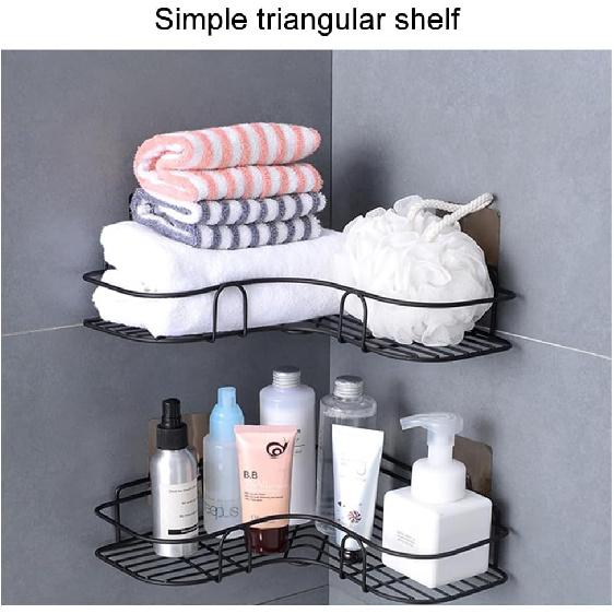 Pilarmuture 1 estante moderno de esquina de hierro negro para ducha, fuerte y duradero, sin taladro, estante de ducha montado en la pared para baño,