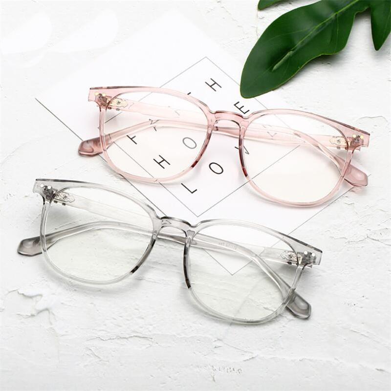 Transparent Gray TR90 Computer Optical Glasses EyeglassFrame Anti Blue Rays Oval Short-sight Eyeglasses Prescription 0 -0.5 -0.75 To -6