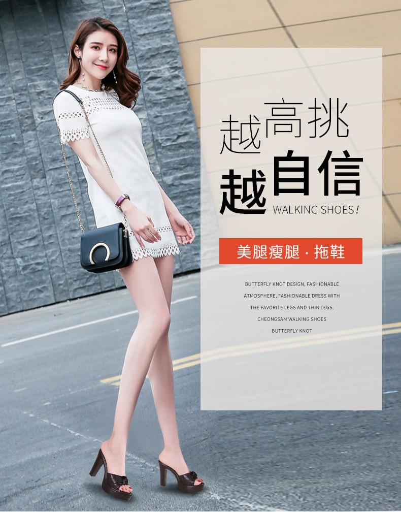 10cm High Heel Slippers for Women 2025 New Fashionable Coarse Heel Thick Bottom Platform Shoes Open Toe Cool Slippers Womenshoes