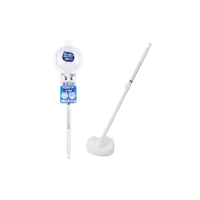 LEC Gekiochi-kun Bath Cleaner, Medium Extendable (63-85cm), Mesh-like Special Fiber Bath Brush, Bathroom Cleaning Brush
