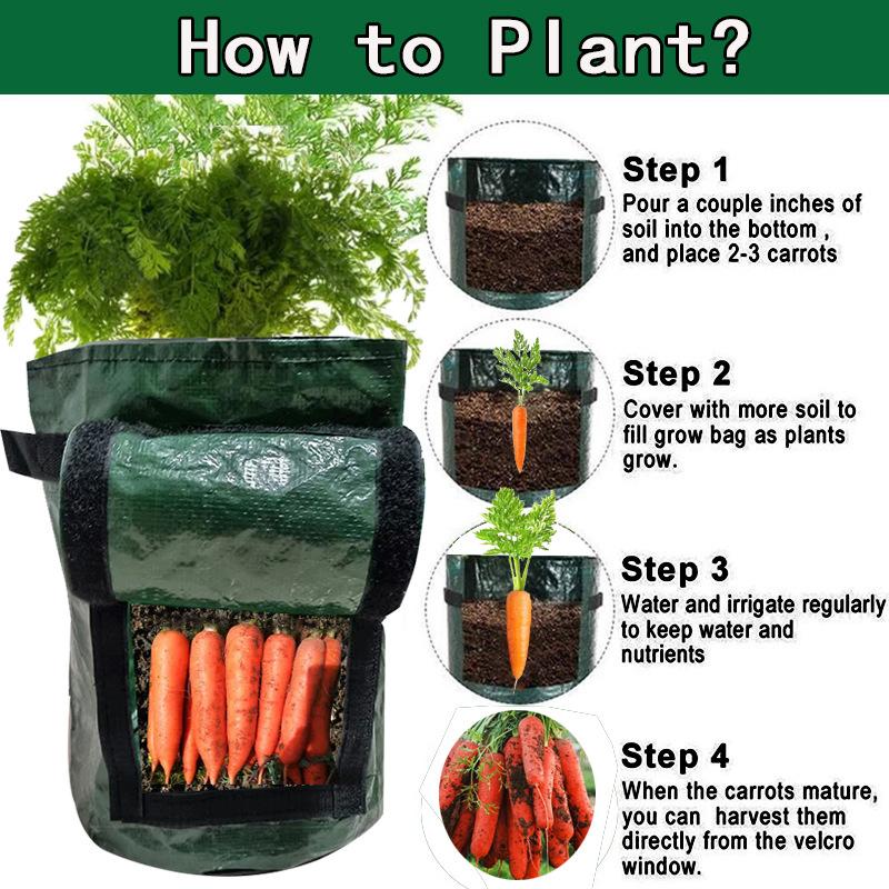 1PC Garden Potato Grow Bag PE Fabrics Gardening Thicken Pot Vegetables Planter Tub with Handles and Access Flap