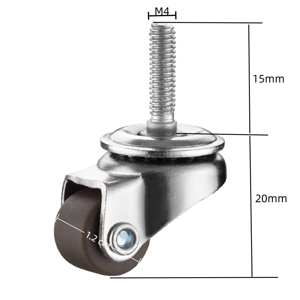 4pcs Low Profile Small Casters Wheels DIY Storage Box Furniture Wheels Appliances