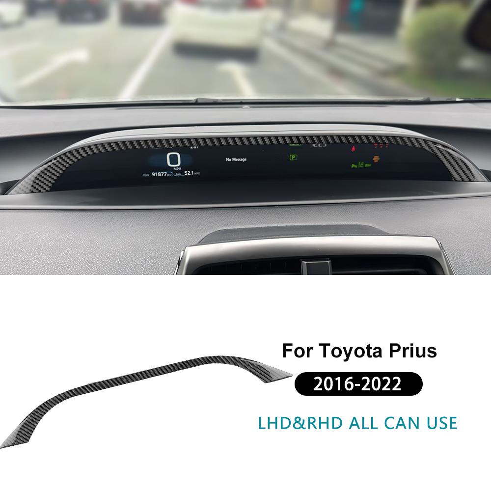 Real Soft Carbon Fiber For Toyota Prius 2016 2017 2018 2019 2020 2021 2022 LHD RHD Car Strip Above Instrument Panel Accessories
