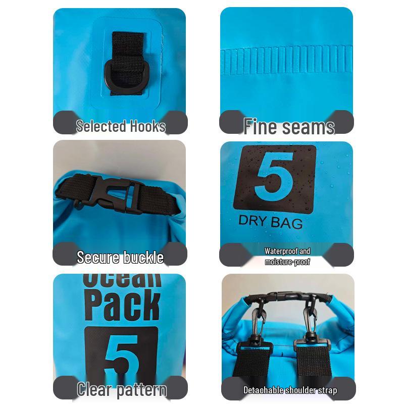 Large Capacity Waterproof PVC Outdoor Bag - Portable for Diving, Mountaineering, Swimming; Single/Double Shoulder Storage