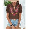 JPNTKY Women's Fashion Casual V-Neck  Short Sleeve Blouses & Shirts