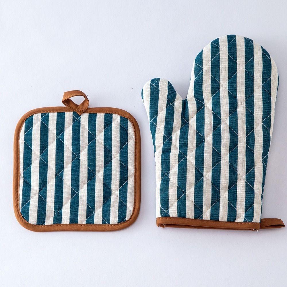 2 pcs Anti Scald Oven Gloves Heat-Resistant Insulated Glove Multi-purpose Microwave Mitten  BBQ