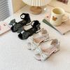 Girls Sandals Soft Sole Non-slip Kids Princess Shoes Shiny Sequins Big Bows 2025 Summer New Girls Dress Shoes Dance for Wedding