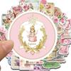 50PCS Retro Pink Collage Doodles Sticker Cartoon Laptop Graffiti Luggage Home Waterproof Art Picture Scrapbook Cartoon Sticker