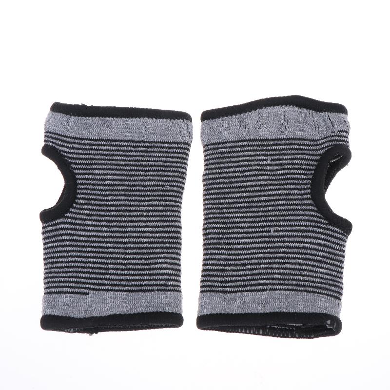 1Pair Elastic Wristband Wrist Palm Brace Carpal Protector For Basketball Football Sports Gym Gray