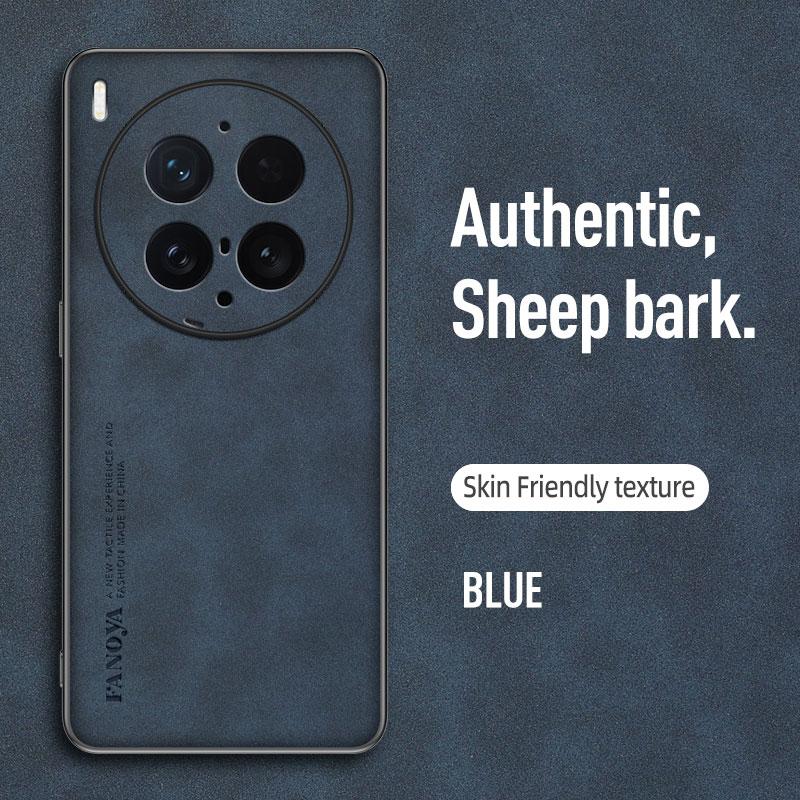 EUCAGR Hülle Für VIVO X300 Pro X300 Ultra Schafsleder PU Leder Rückseite Schutz PC Anti-Drop Abdeckung Für VIVO X300S Schutz Hülle