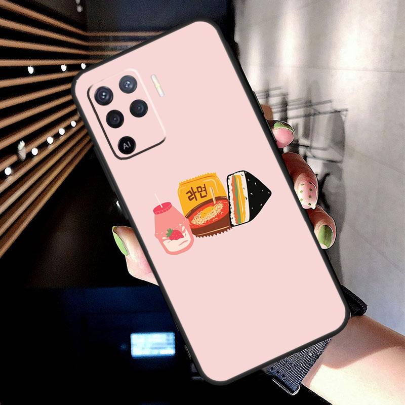Cute Strawberry Milk Box Case For Oppo A78 A98 A18 A38 A58 A60 A80 A40 A77 A57 A17 A74 A54 A94 A96 A76 A16 A15 A5 Pro