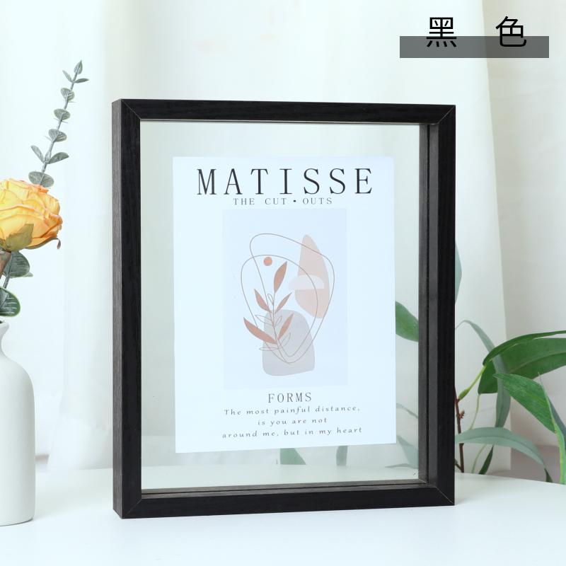 8-Inch Square A4 Instant Photoaphy Picture Frames Display Stand Calliaphy Artwo Double-Sided Transparent Glass Photo Frame