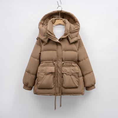Down Jacket Women's Winter Fashion Waist Thin Small Warm Thickened Hooded Jacket