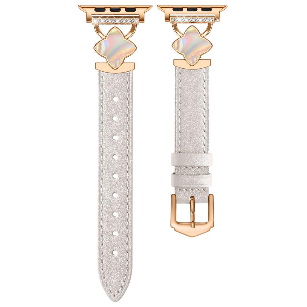 Watch Band For Apple Watch Series 10 Ultra 8 9 8 7 SE 6 5 4 3 2 1 46mm 49mm 45mm 44mm Four-Pointed Star Adjustable Genuine Cow Leather Strap