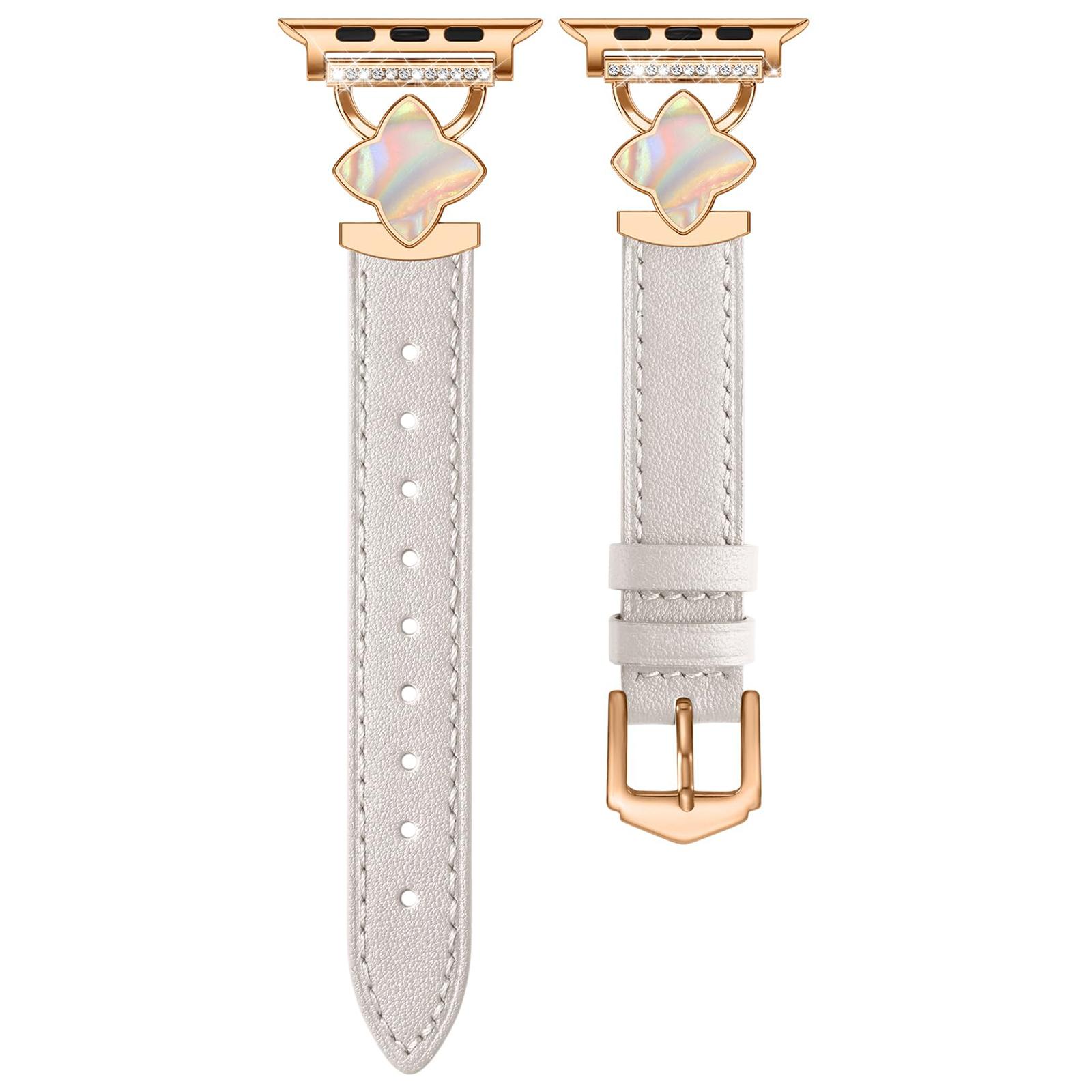 

Ремінець для Apple Watch Series 10 8 9 8 7 SE 6 5 4 3 2 1 42 мм 41 мм 40 мм 38 мм Регульований ремінець з натуральної коров ячої шкіри з чотирикутною зіркою Apricot