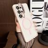 HD Transparent Magnetic Case For Samsung Galaxy S26 Ultra S25 S24 Plus S23FE Metal Lens Holder Stand Wireless Charge Cover Funda