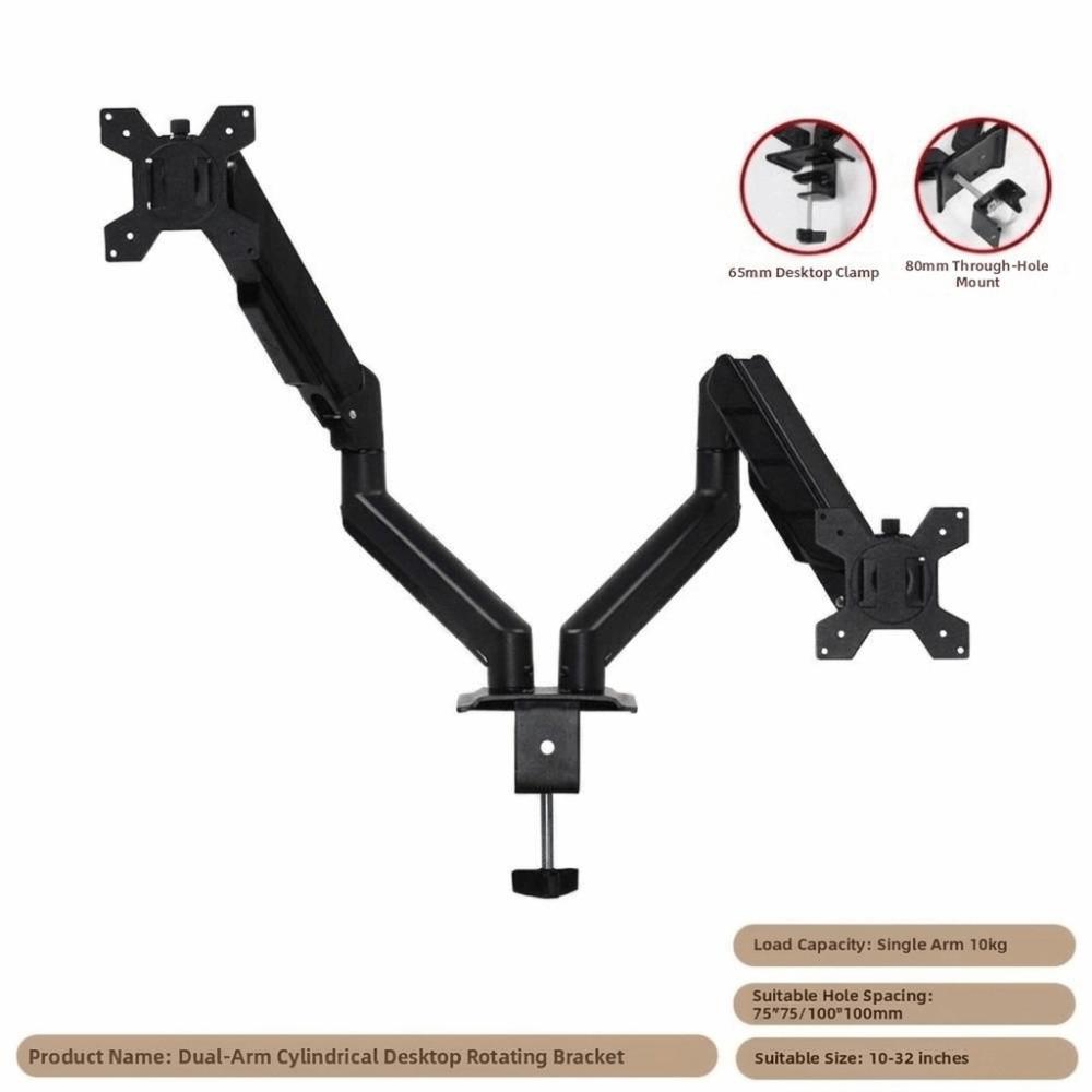 Rotating Monitor Stand 1/2/3 Screen Height Adjustable Dual Screen Monitor Mount Mechanical Arm Heavy Duty Clamp on Monitor Arm