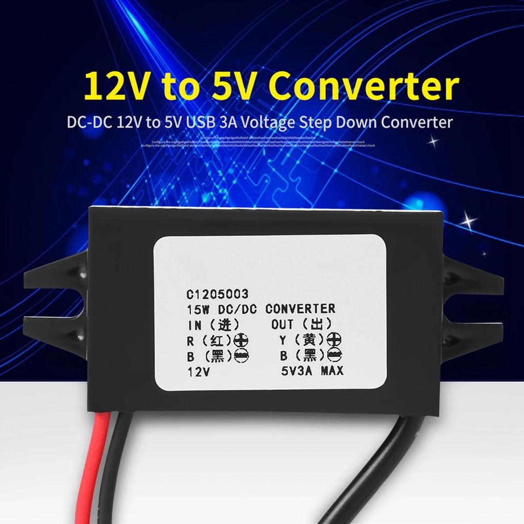 DC-DC 12V To 5V 3A Micro USB Converter Voltage Step Down Regulator for Car Smartphone Car Voltage Converter 12V To 5V Converter