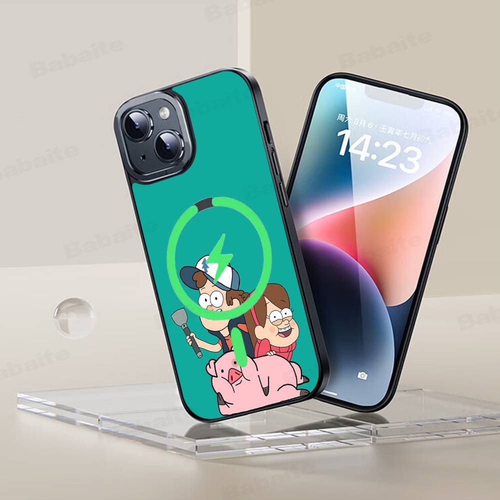 Gravity Falls Schwein Handyhülle Für IPhone 16 15 14 13 12 11 17 Pro Max Plus Magnetische Kabellose Hülle