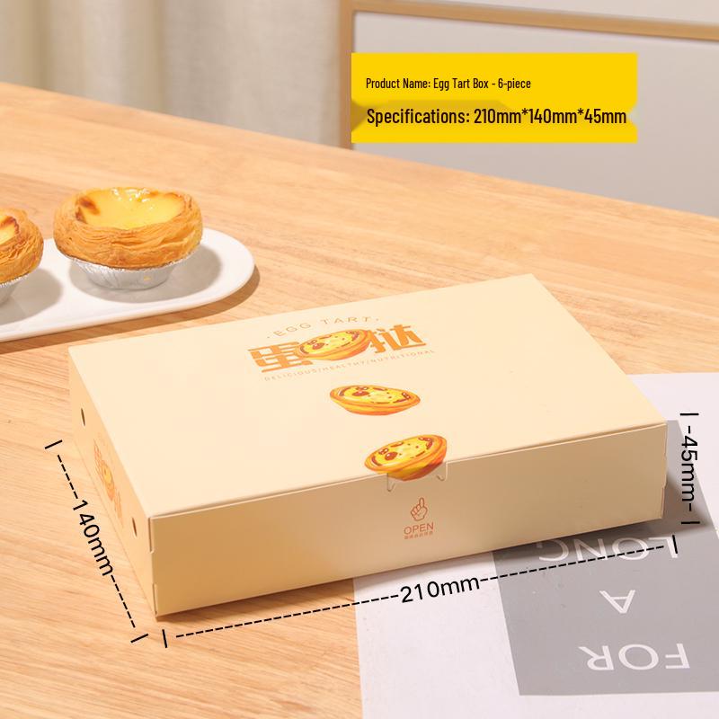 Disposable Portuguese Egg Tart Boxes (2, 4, or 6 Pieces) for Homemade Desserts & Takeaway