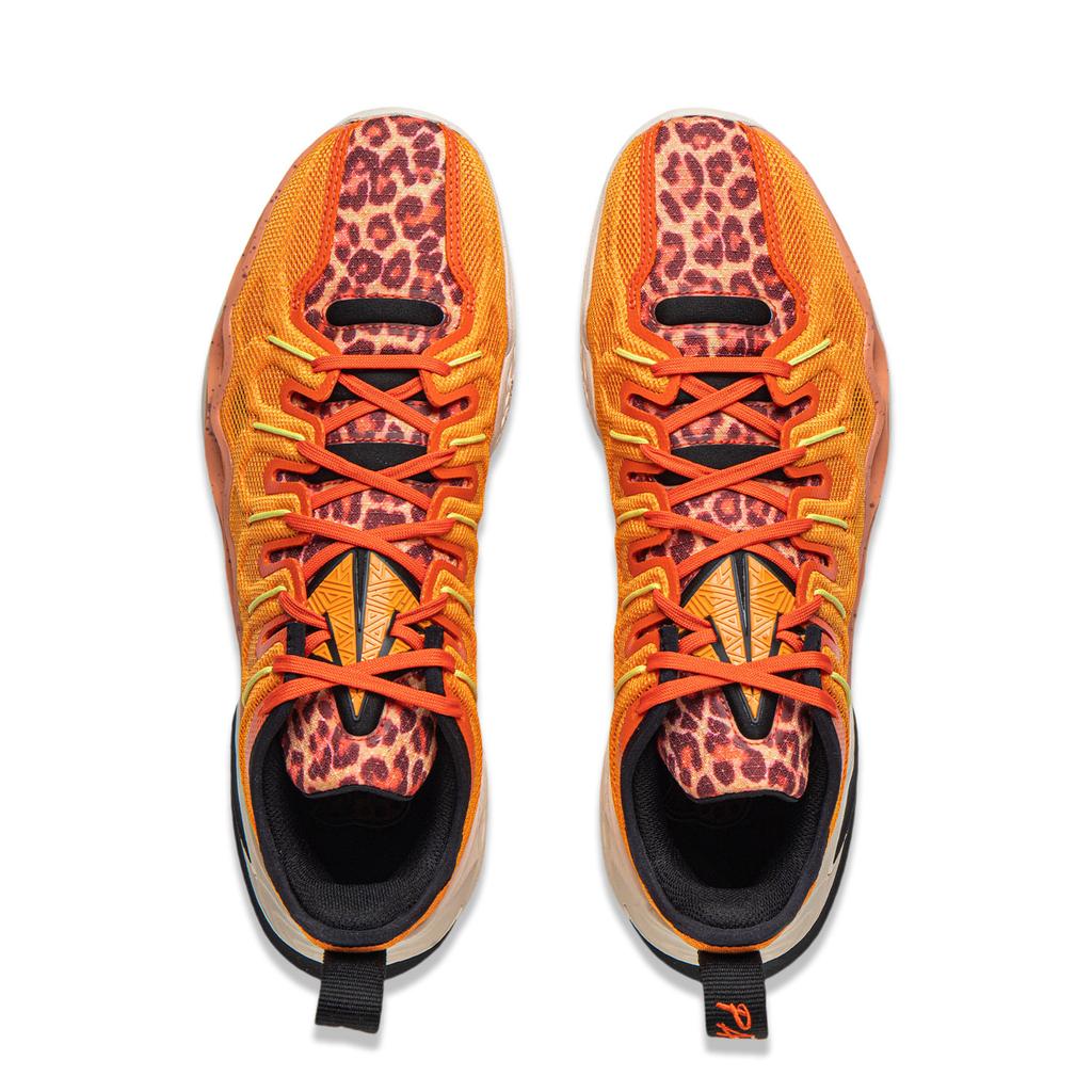 New LiNing Buckets Shock Absorbers Slip Resistant Breathable Low Top Basketball Shoes Men's Sun Orange ABAV051-1