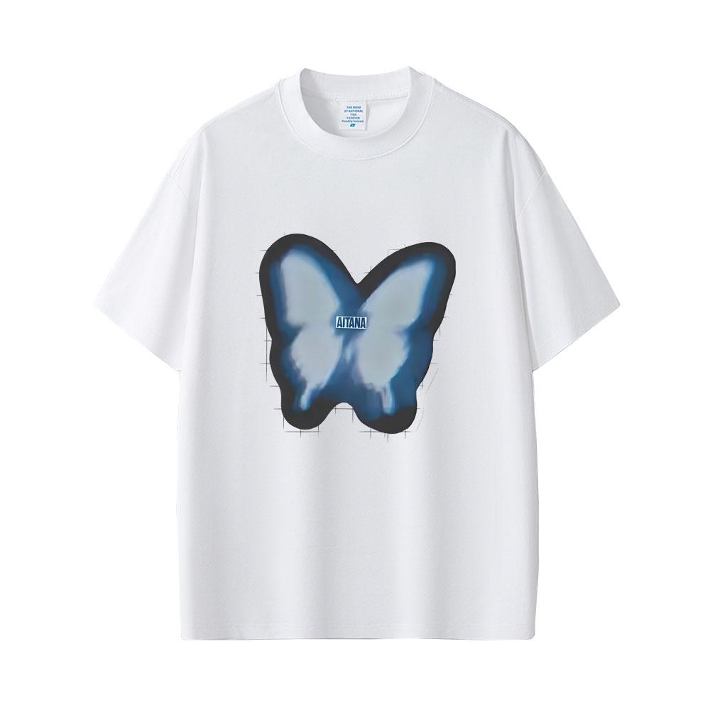 Aitana Butterfly Graphic T-shirt CUARTO AZUL T Shirts Men Women Fashion Pop Music Oversized Streetwear Man Vintage Casual Tshirt