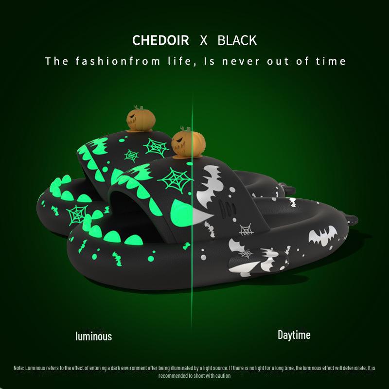 

Рождественские светящиеся тапочки Shark — удобные летние шлепанцы для пар, для дома и улицы 42/43 чёрный