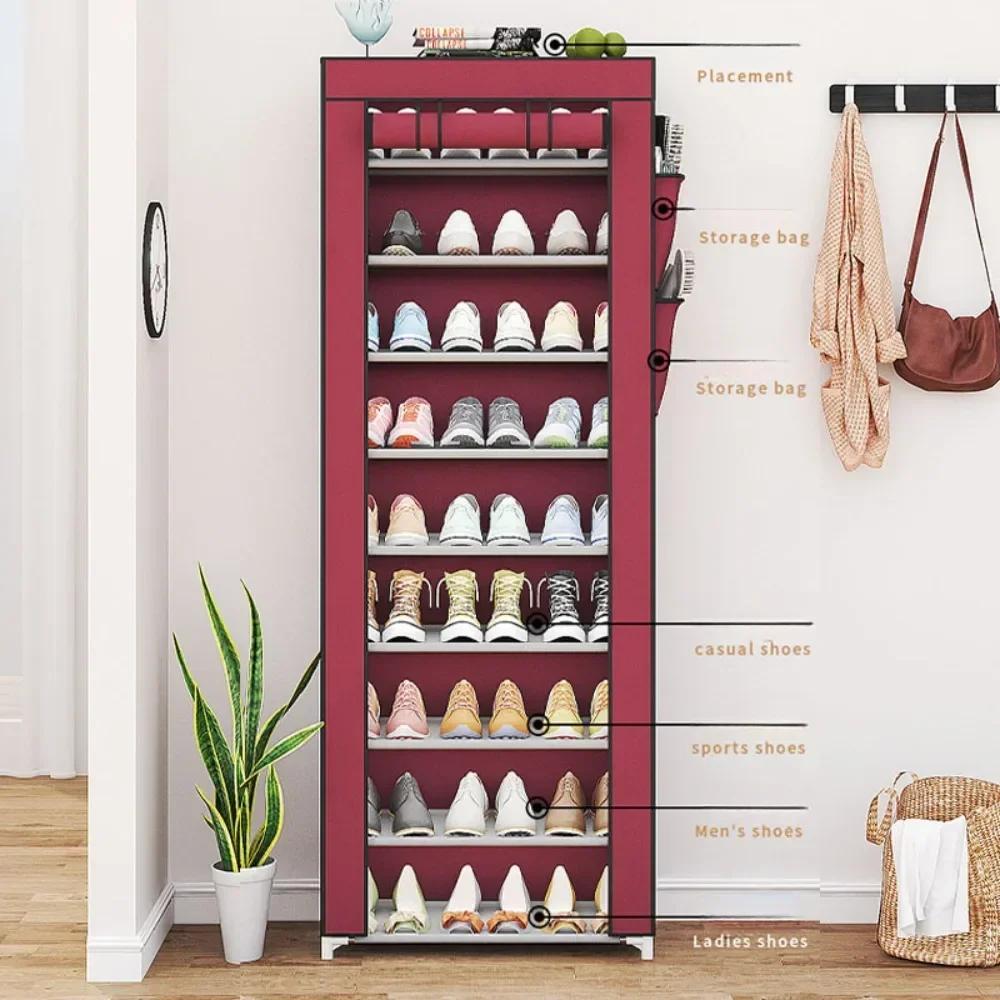 Multi Layer Shoe Cabinet Dustproof Waterproof Oxford Fabric Shoes Racks Nail Free Assembly Thickened Partition Fabric Lockers
