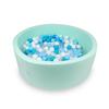Dry Pool 110x40cm Mint with 500 Balls: Turquoise, White, Transparent, Light Blue