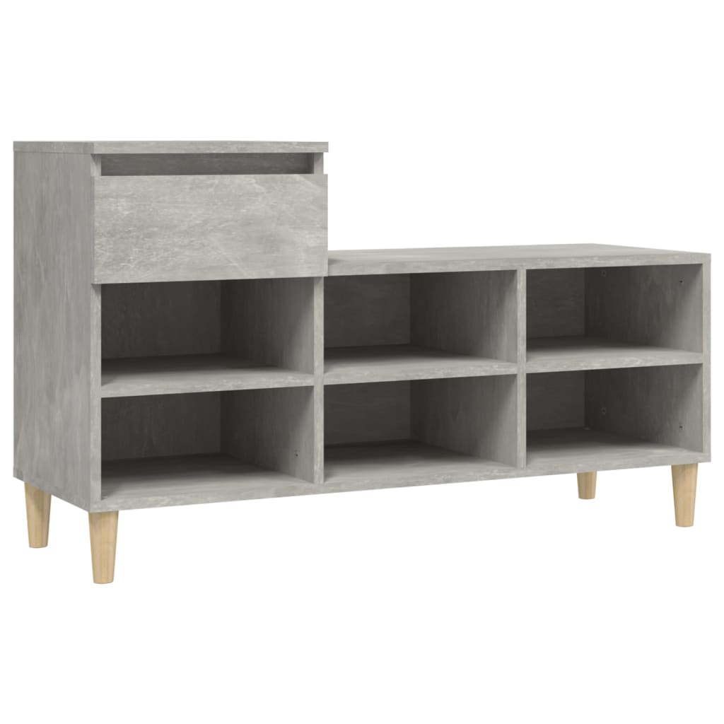 Shoe Rack Concrete Grey 102 x 36 x 60 cm Engineered Wood