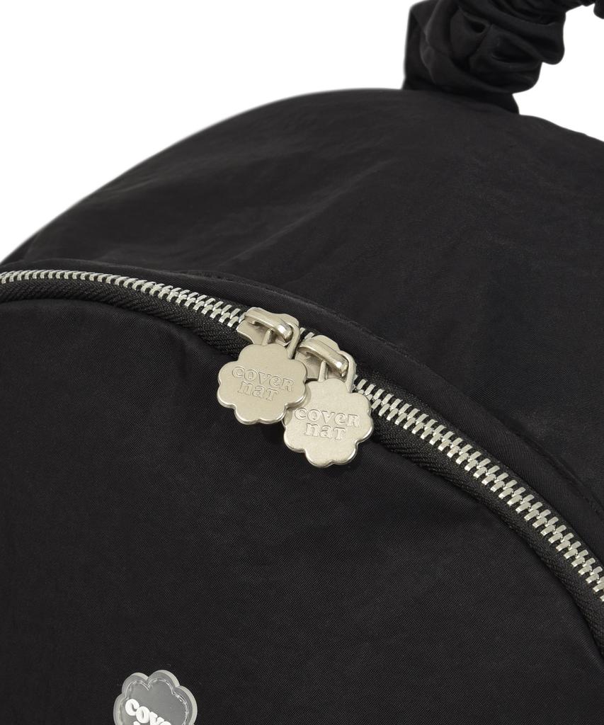 Covernat Woman Clover Heart Shirred Nylon Backpack Black