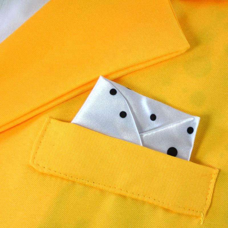 The Mask Stanley Ipkiss Cosplay Costume Jim Carrey Yellow Suit Outfit Halloween Carnival Fancy Dress with Hat Tie