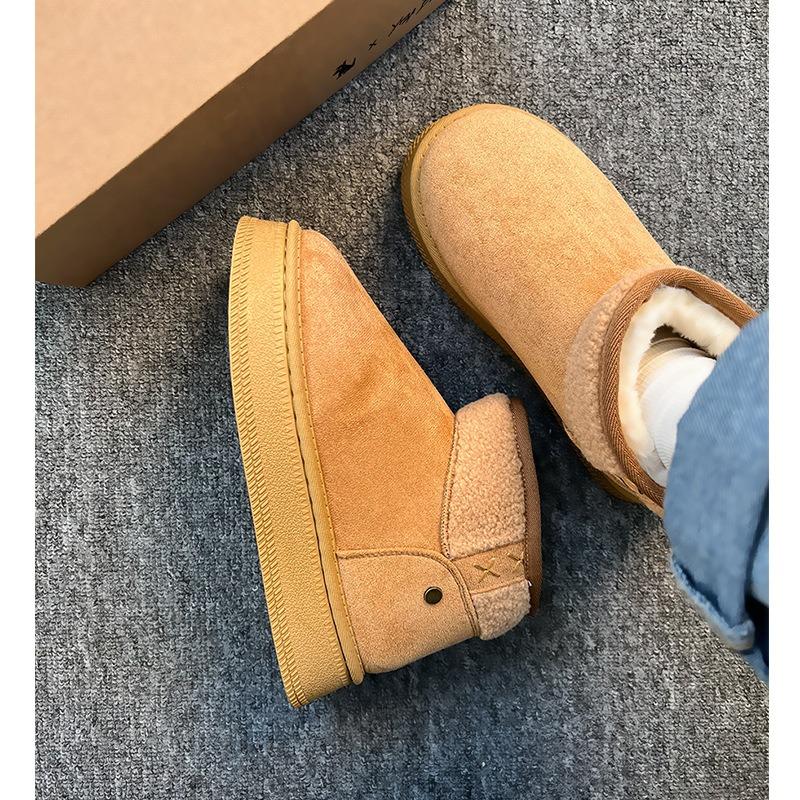 

Retro versatile snow boots for women s winter new comfortable velvet thickened cotton shoes warm bread shoes for women 40 коричневый