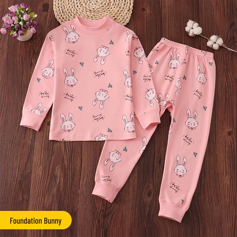 Zhongling Kinder Reine Baumwolle Herbst Unterwäsche Set - Unisex Pyjamas für Jungen und Mädchen