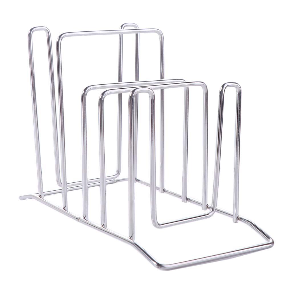 Vertical Stainless Steel Pot Lid Storage Rack Rustproof Chopping Board Rack for Home