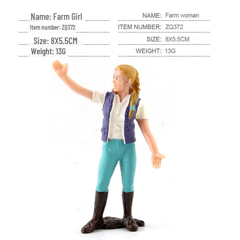 Cross-Border Farm Scene Worker Doll: Female Farmer with Shovel Ornament for Model Landscaping