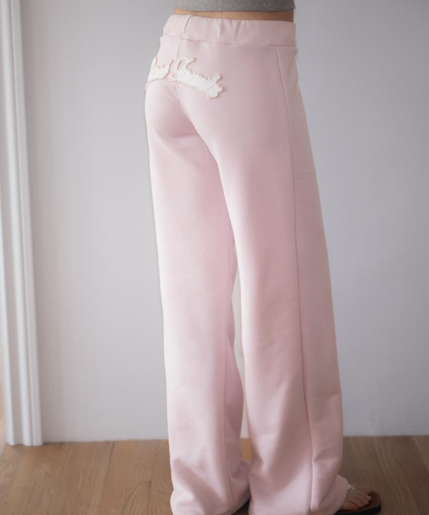 ROSEFRANTZ Patchwork Bootcut Sweatpants [Pink]