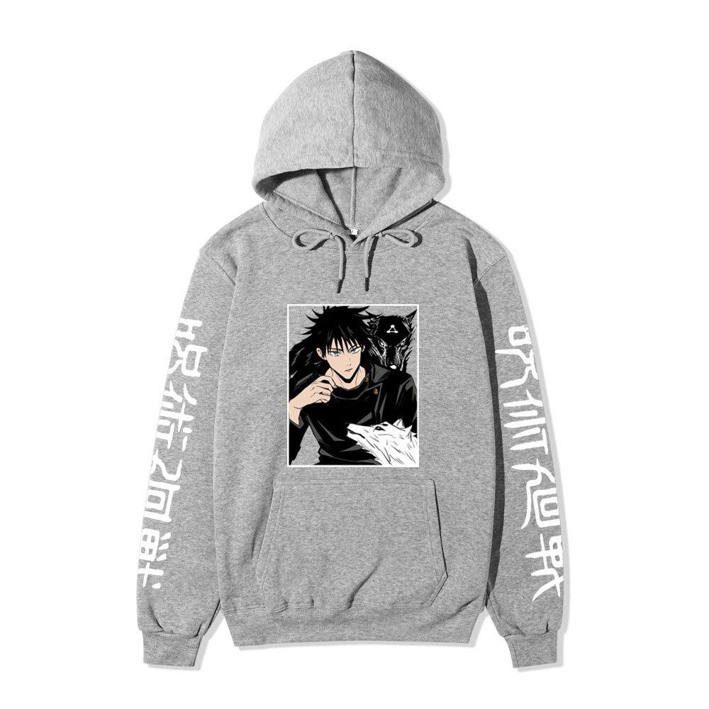 Japanese Anime Hoodie Sweatshirt Jujutsu Kaisen Satoru Gojo Anime Print Soft Fleece Warm Long Sleeve Hooded Sweatshirt