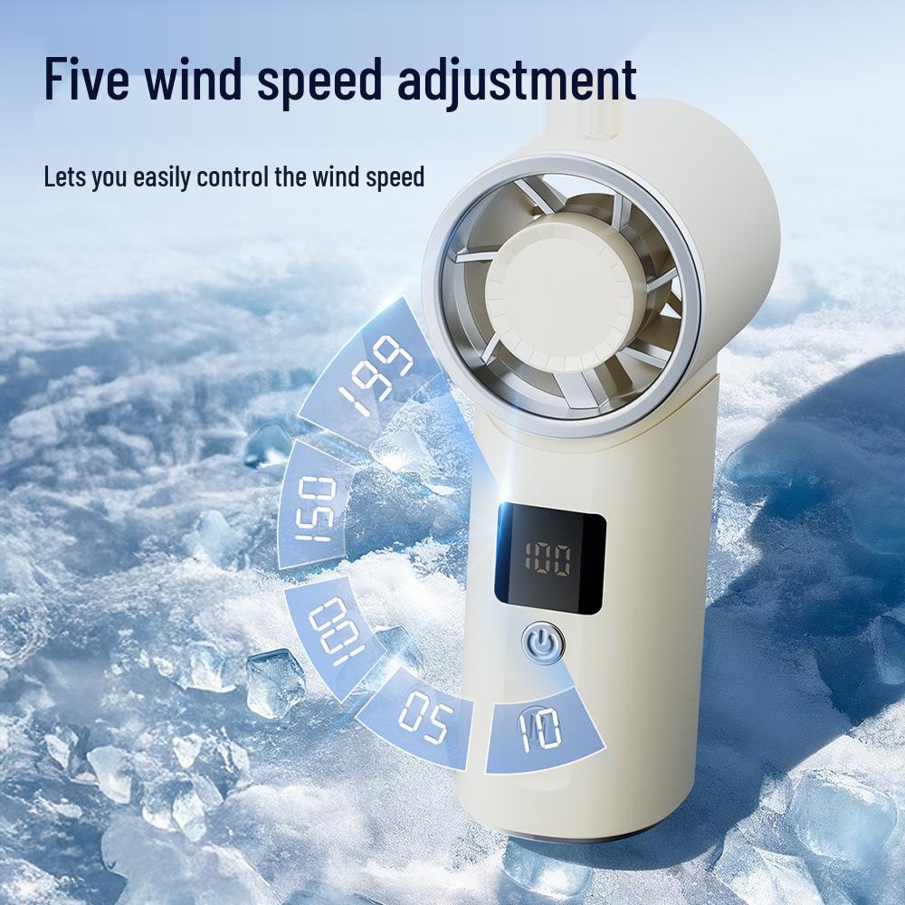 Summer Mini Handheld Fan: 5-Speed, Ice Cool Wind, Portable & Long-Lasting Battery
