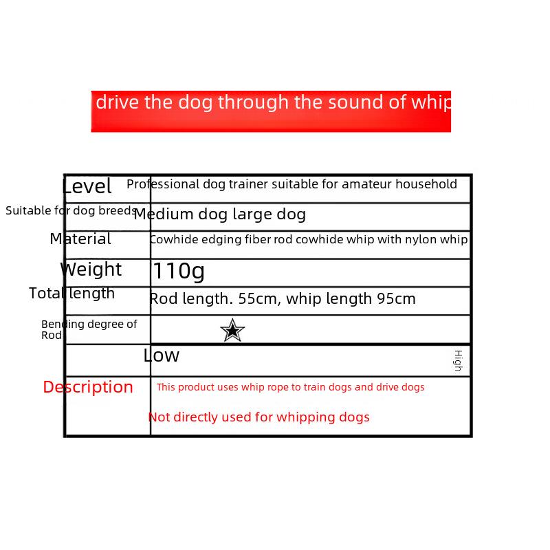 Bicz do szkolenia psów ze skóry bydlęcej dla owczarków niemieckich i psów pracujących