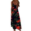 Fashionable Women's Summer Loose Printed Flowing V -neck Cute Suspender Dress