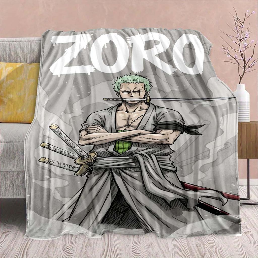 One Piece Anime Flannel Blanket - Soft Warm Perfect for Sofa, Bedding Camping Travel Office Home Decor -QJY