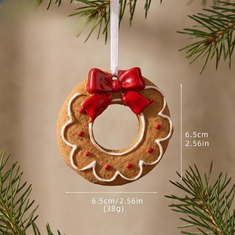 New Christmas Tree Ornaments Pendant Garland Gingerbread House DIY Christmas Pendant, Resin Gingerbread Man Pendant