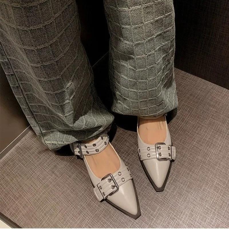 Nové Dámské Boty Mary Janes Mělké Špičaté Letní Boty Značkové Sandály Lolita Šaty Vycházkové Chaussures Femme