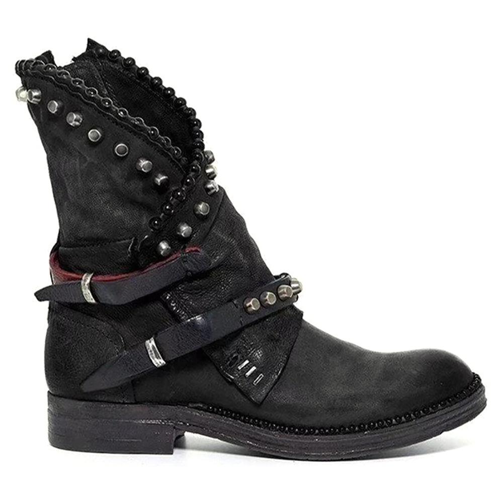 Damas Tobillo Biker Studded botas mujer Vintage bloque bajo tacón punk  zapatos de combate comprar a buen precio — entrega gratuita, reseñas reales  con fotos — Joom